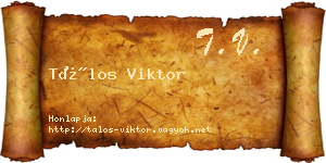 Tálos Viktor névjegykártya